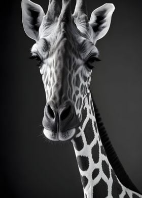 Black and white giraffe