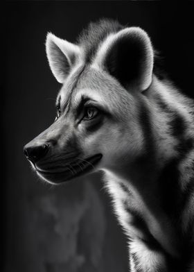 Hyena black and white