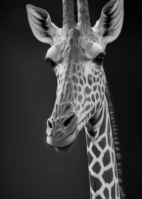 Giraffe black and white