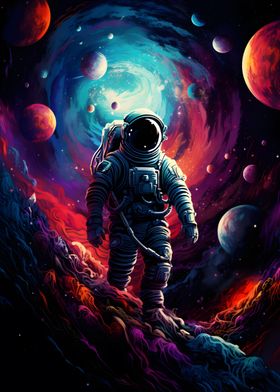 Abstract Astronaut Walking