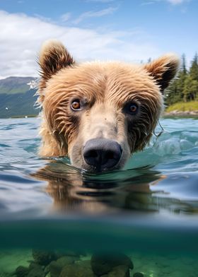 Bear in the water