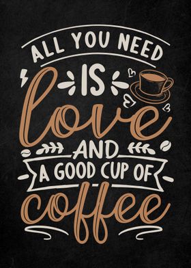 Coffee Quote Vintage Art