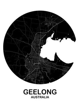 Geelong Black Circle Map