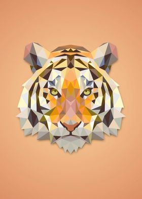 Tiger face Low Poly