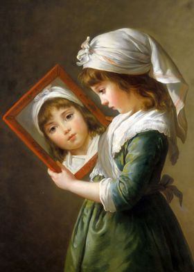Girl Looking in a Mirror