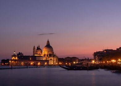 Sunset Basilica In  Venice