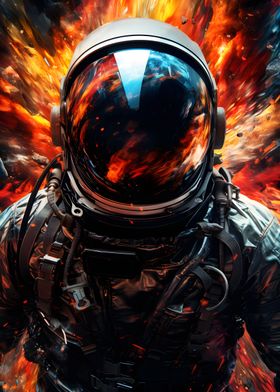 Abstract Fire Astronaut