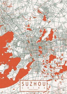 Suzhou City Map Bohemian