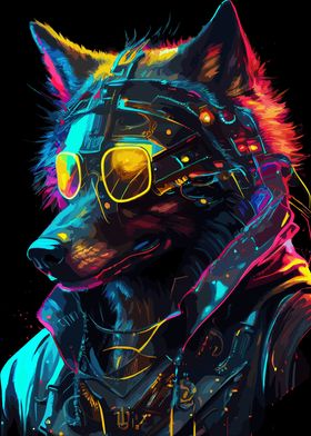 Cyberpunk Wolf