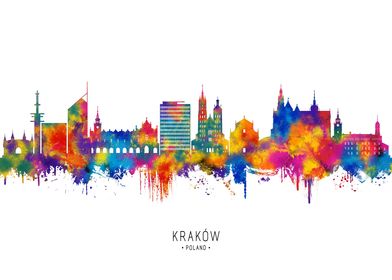 Krakow Poland Skyline