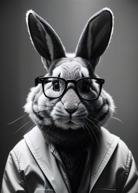 Black and white rabbit