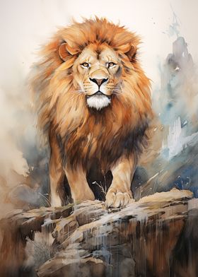 Lion Watercolor