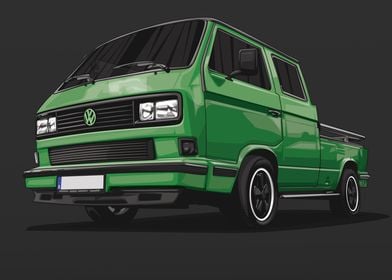 VW T3 Doka Green Fuchs