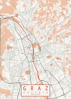 Graz City Map Bohemian