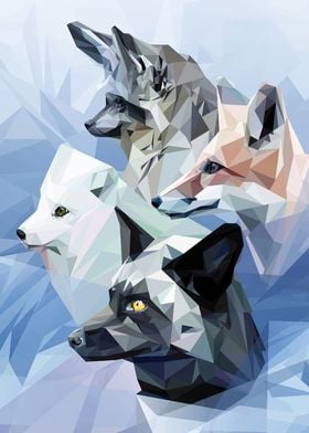 low poly fox