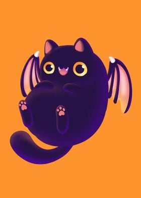 The bat cat in Halloween