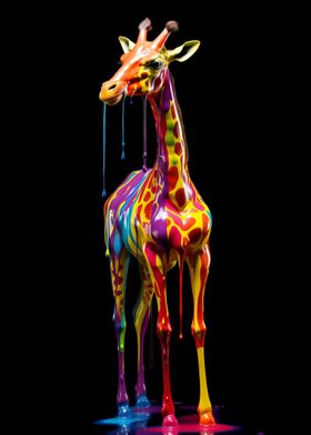 Rainbow Colored Giraffe