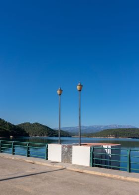 A blue calm lake