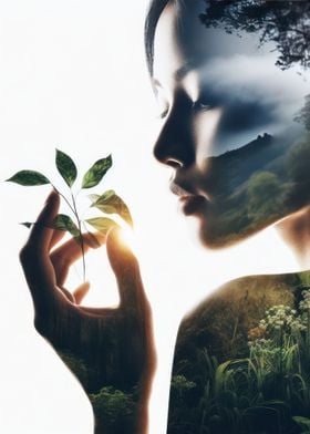 Woman and Nature Harmony 