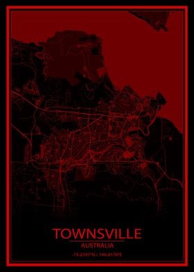 Townsville Red Black Map