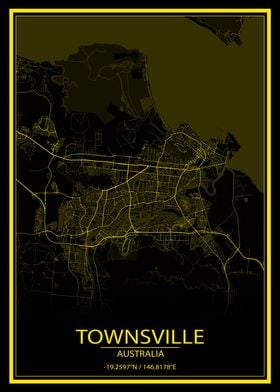 Townsville Yellow City Map