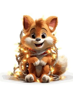 fox In Christmas tree