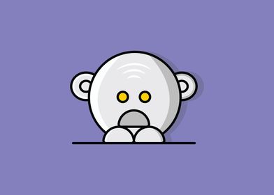 Cute Robot Head vector 