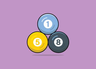 Billiard Balls with number