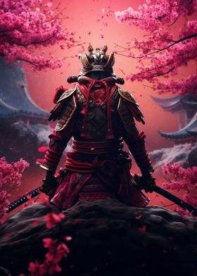 Pink Blossom Samurai Ninja