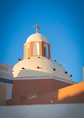 Santorini Church Orange