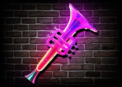 Trumpet Neon Illustration