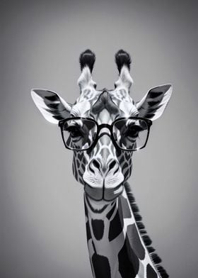 Giraffe black and white