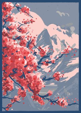 Cherry Blossom Japan Art