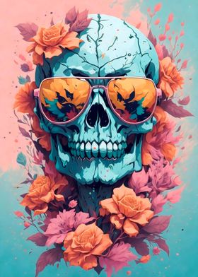 Calavera Floral Colorida