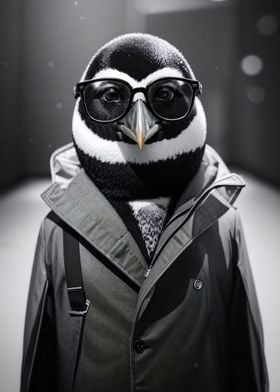 Black and white penguin