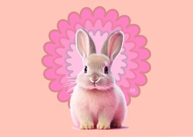 Rabbit in pink cabbage