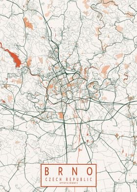 Brno City Map Bohemian