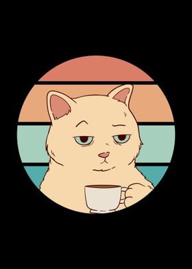 Bored Cat with Coffee