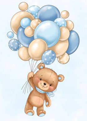 Teddy Bear with Balloons