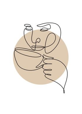 Coffee line art