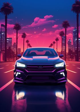 Subaru Vaporwave Car