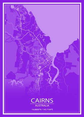 Cairns Purple White Map