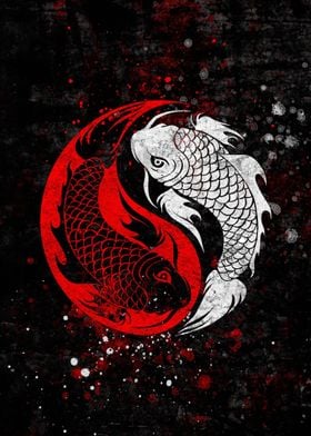 Koi Fish Yin yang japan