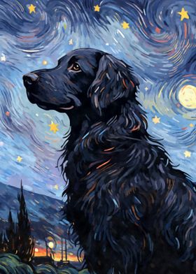 FlatCoated Retriever Night