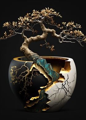 Gold Abstract Bonsai 