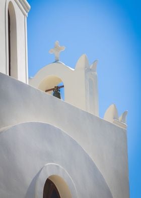 Santorini BellTower Behind