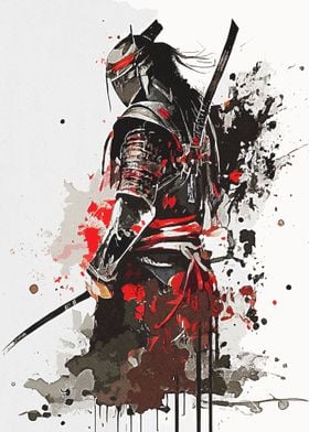 Samurai Warrior Watercolor