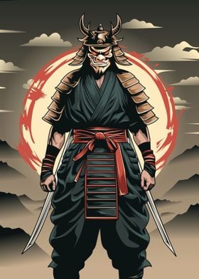 Samurai Warrior Oni Mask