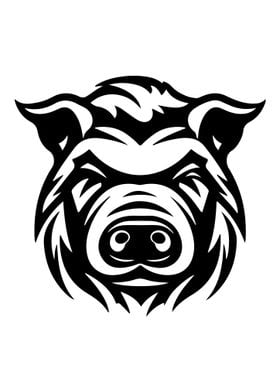 Pig Stencil Design