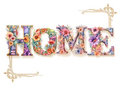 Floral Home Sign